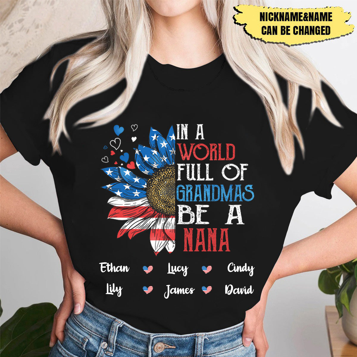 In A World Full Of Grandmas Be A Mimi - Gift For 4th Of July - Personalized T-Shirt