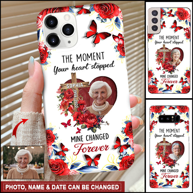 Memorial Upload Photo The Moment Your Heart Stopped,Personalized Phone Case