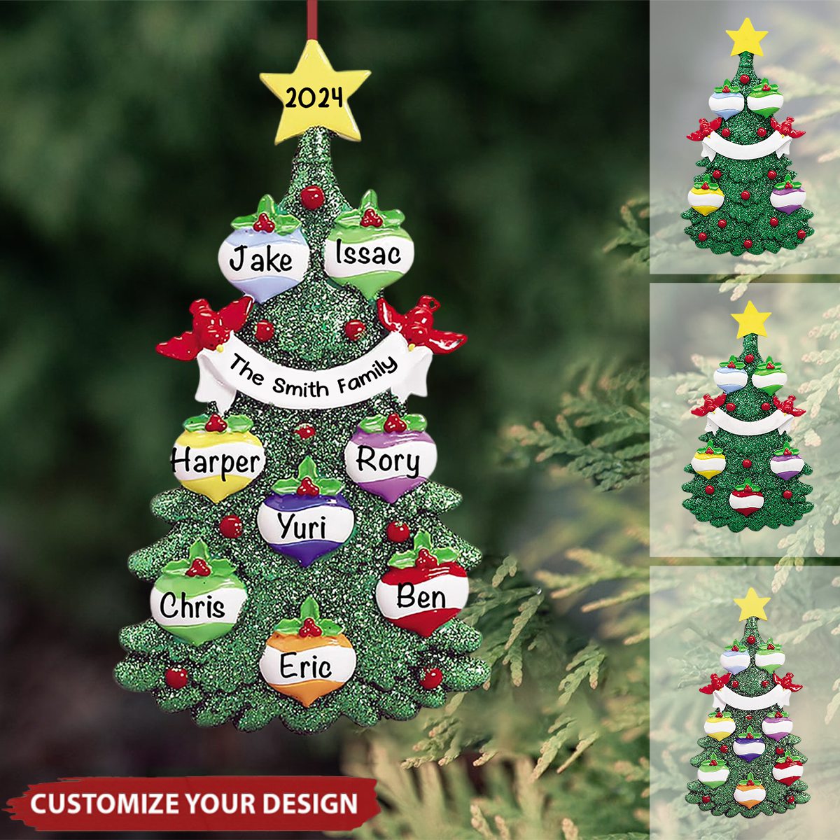 Personalized Customized Family Christmas Tree Ornament