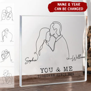 You & Me Together Since - Couple Personalized Custom Square Shaped Acrylic Plaque