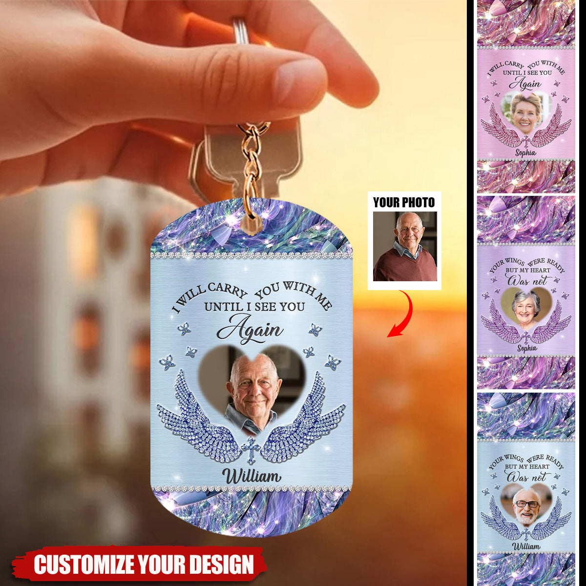 I Will Carry You With Me - Memorial Personalized Stainless Steel Keychain