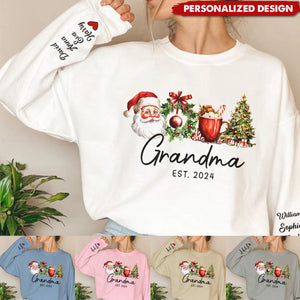 2024 Santa Claus Christmas Grandma With kids Sweatshirt