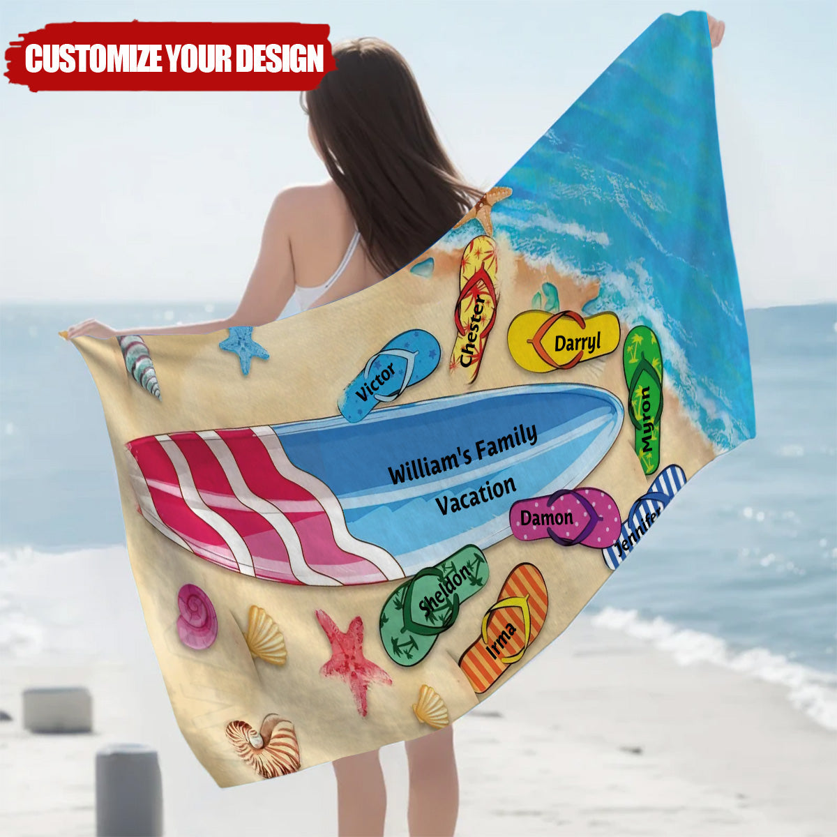 Best Summer Ever -Personalized Beach Towel, Summer Gift For Family