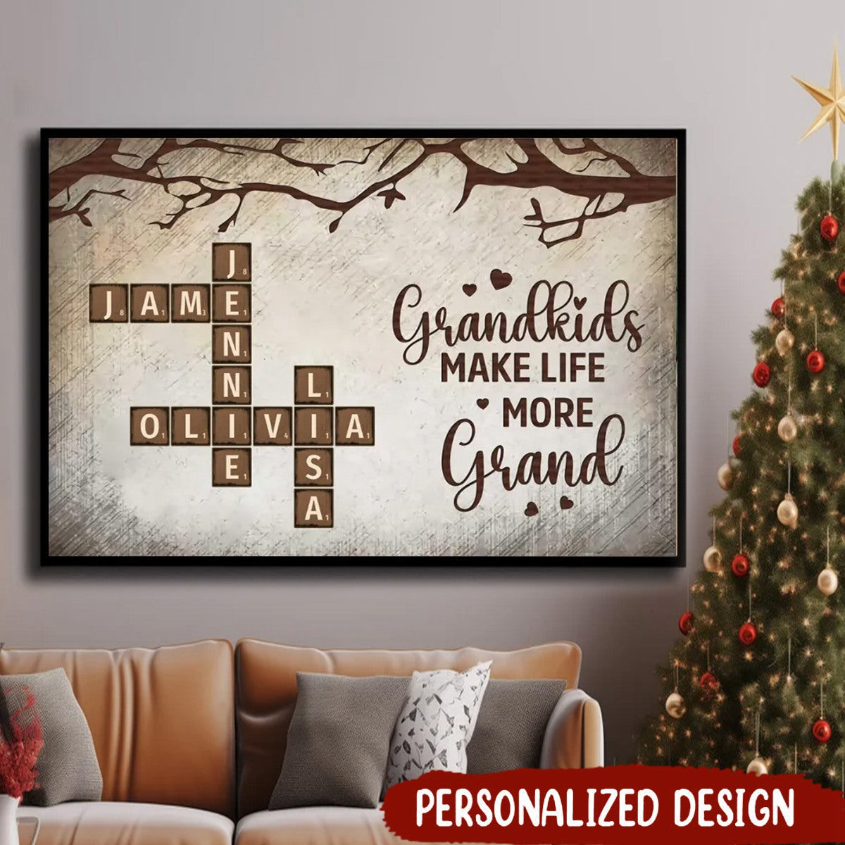 Grandkids Make Life More Grand-Personalized Poster Gift For Grandma