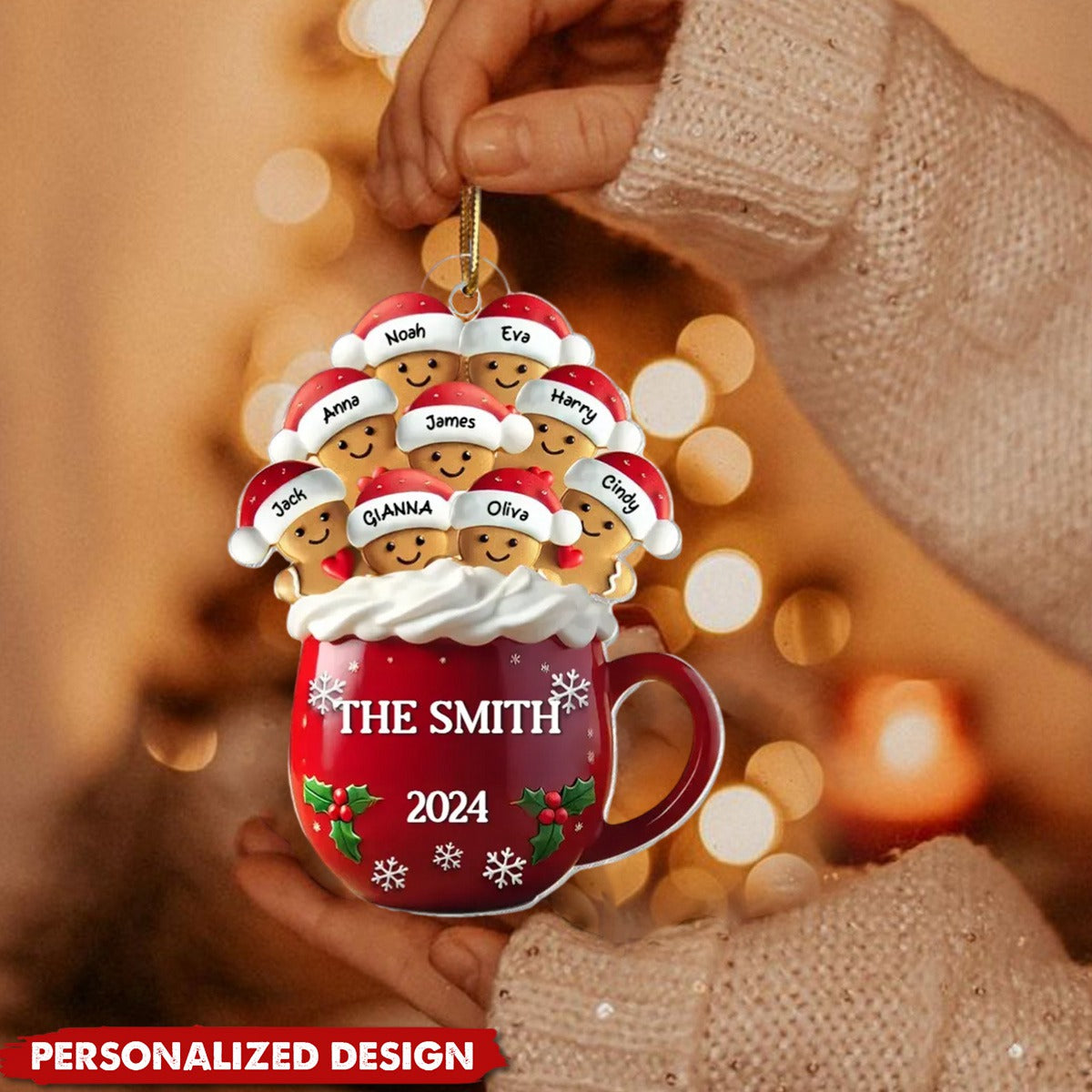 Hot Cocoa Cookie Family-Personalized Christmas Gifts For Family