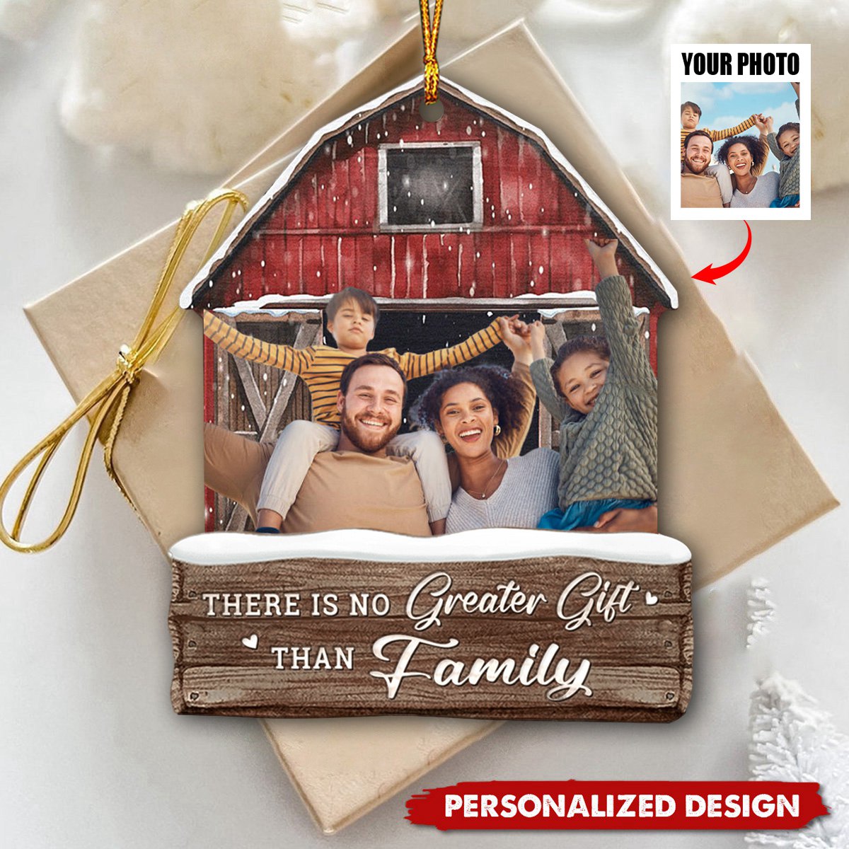 There Is No Greater Gift Than Family-Personalized Ornament-Upload Photos