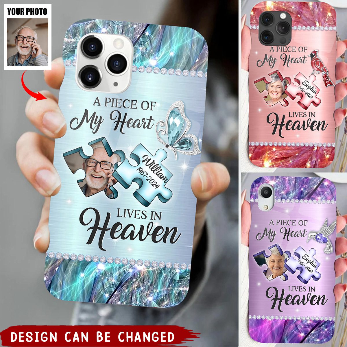 A Piece Of My Heart Lives In Heaven - Memorial Personalized Phone Case