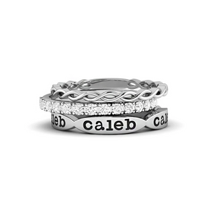 Personalized Grandma Mom  Stacking Name Ring