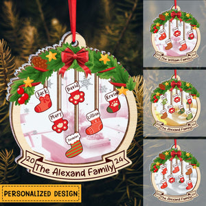 Personalized Christmas Family Stocking Wooden Ornaments - Gifts for Your Family