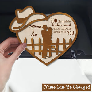 God Blessed Led Me Straight To You - Personalized Custom Car Visor Clip