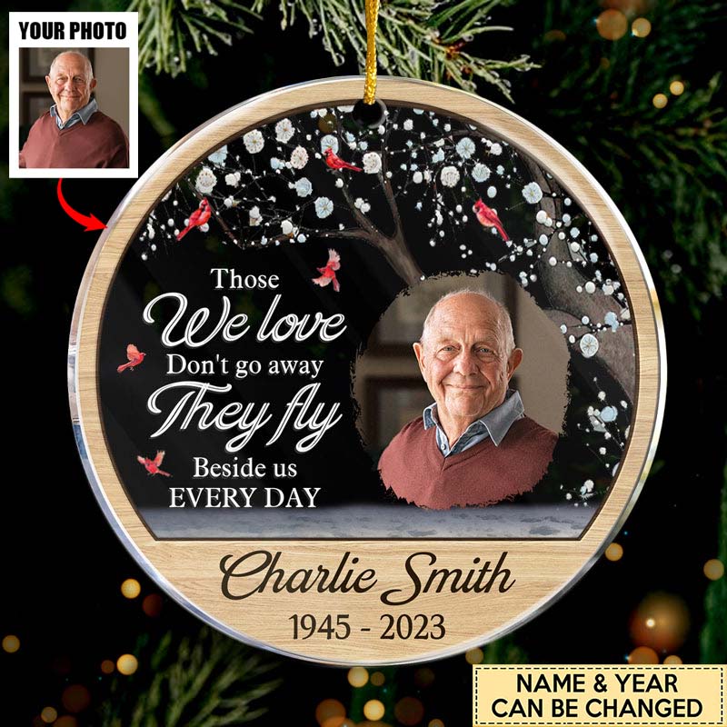 Custom Photo Those We Love Don't Go Away - Memorial Personalized Custom Ornament