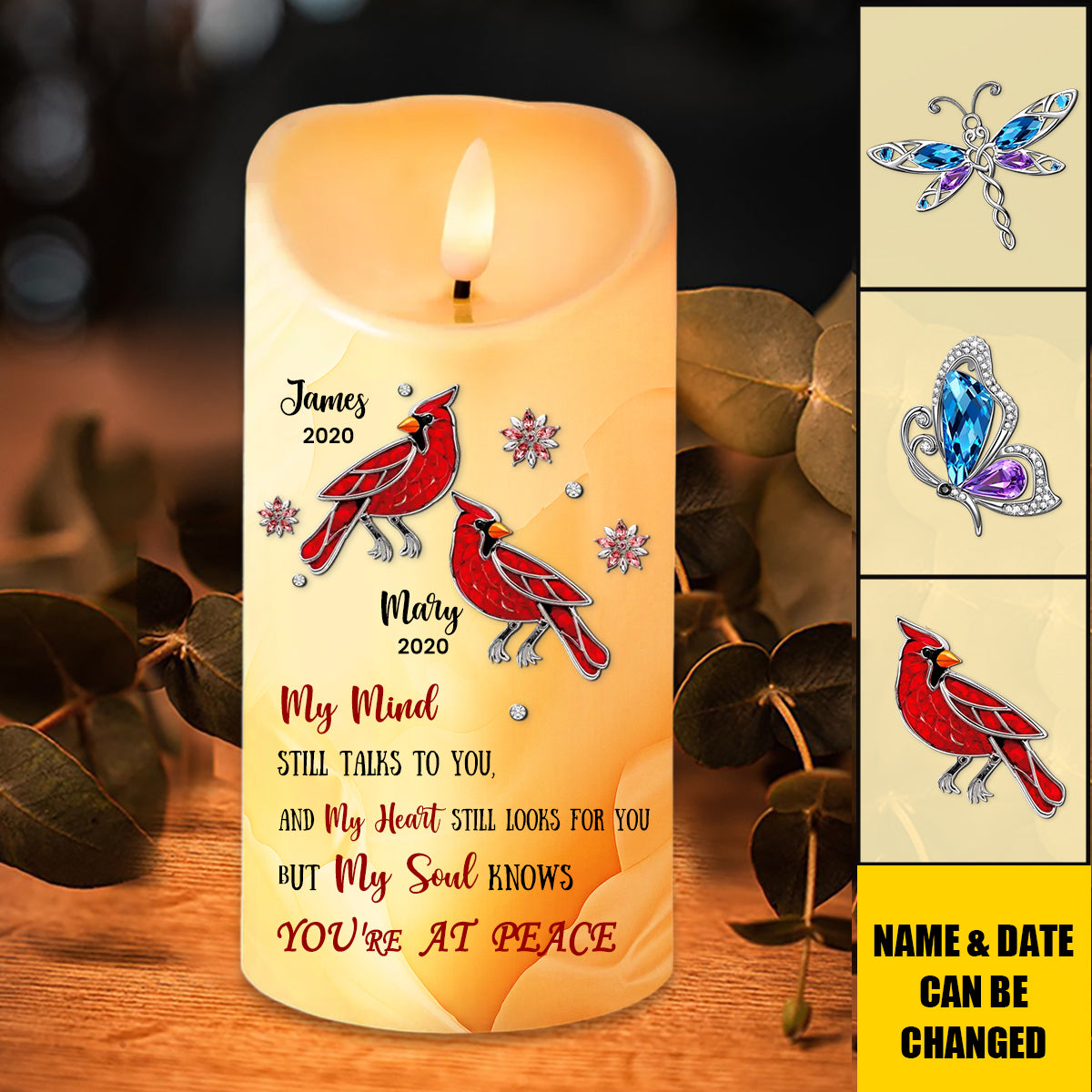 You Are At Peace - Memorial Personalized LED Candle