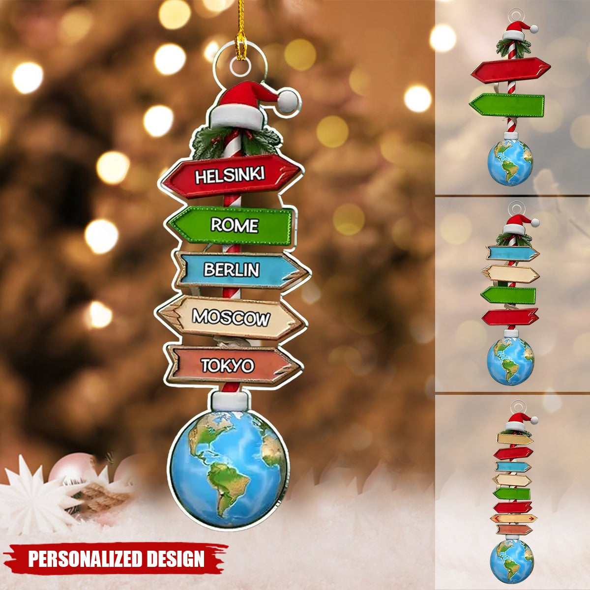 Travel Adventure - Personalized Custom Christmas Ornament