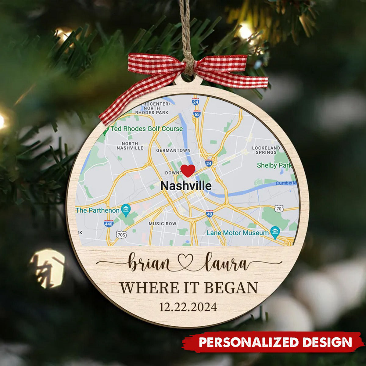 Our Exclusive Memories - Personalized Map Ornament - A Gift For Couples