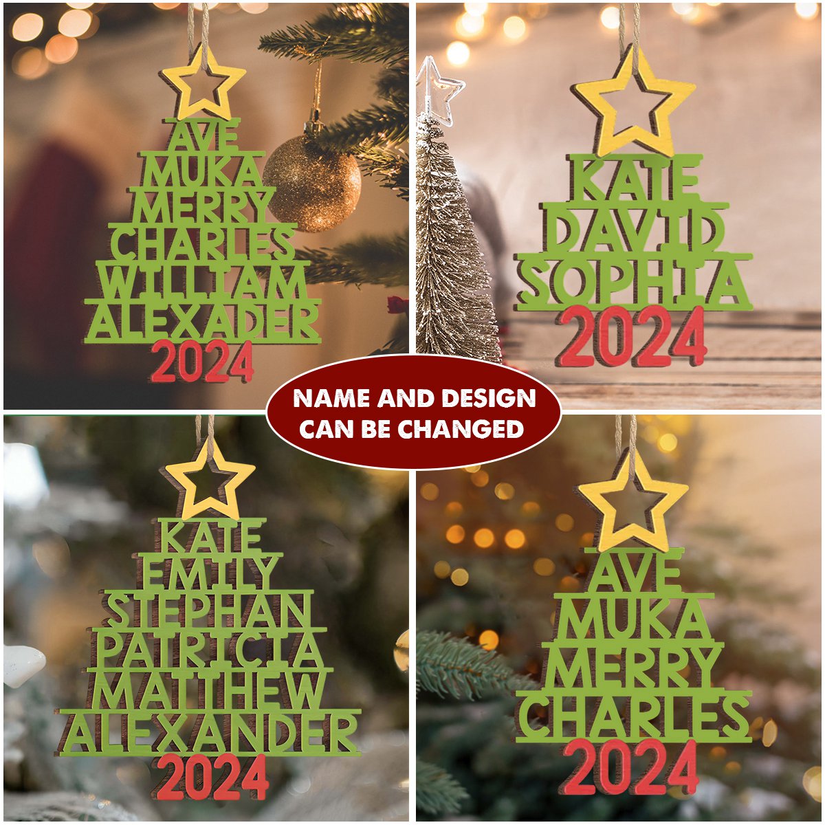 Family Name Personalized Ornament Christmas Gift For Family Members