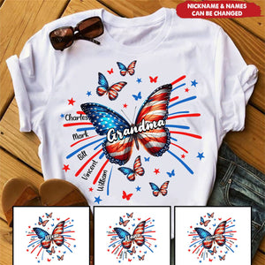 Personalized Butterfly Flag Star 4th Of July T-shirt