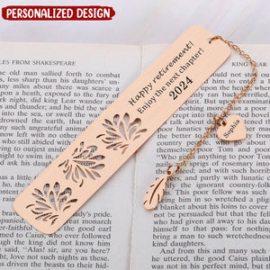 Happy Retirement Enjoy The Next Chapter Personalized Metal Bookmark