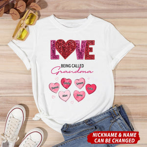 LOVE Being Called Grandma Personalized T-shirt