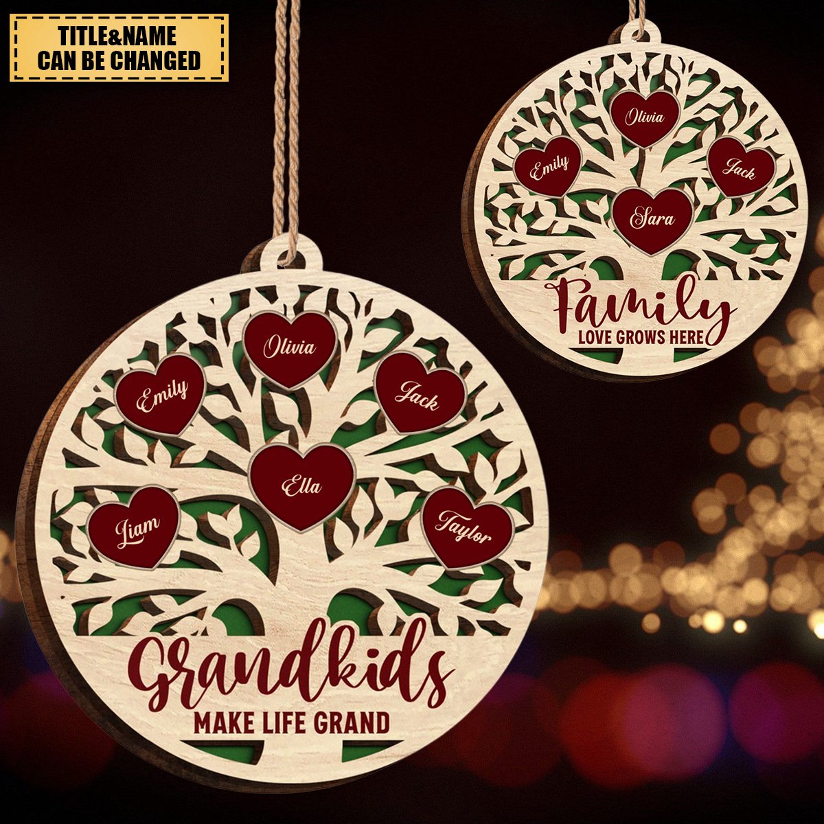 Personalized Wooden Ornaments - Engraved Gifts For Your Family