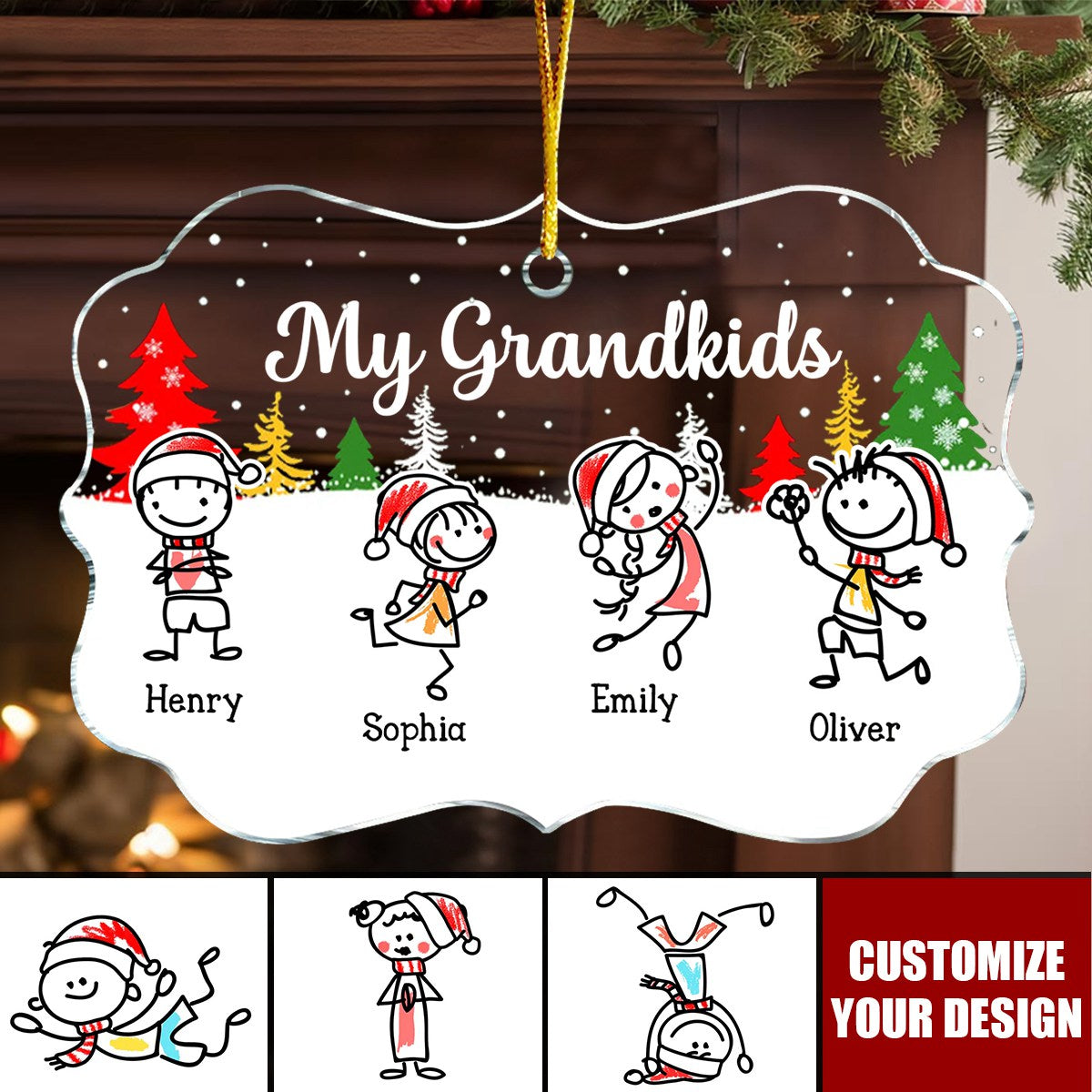 Personalized Gift For Grandma My Grandkids Christmas Ornament