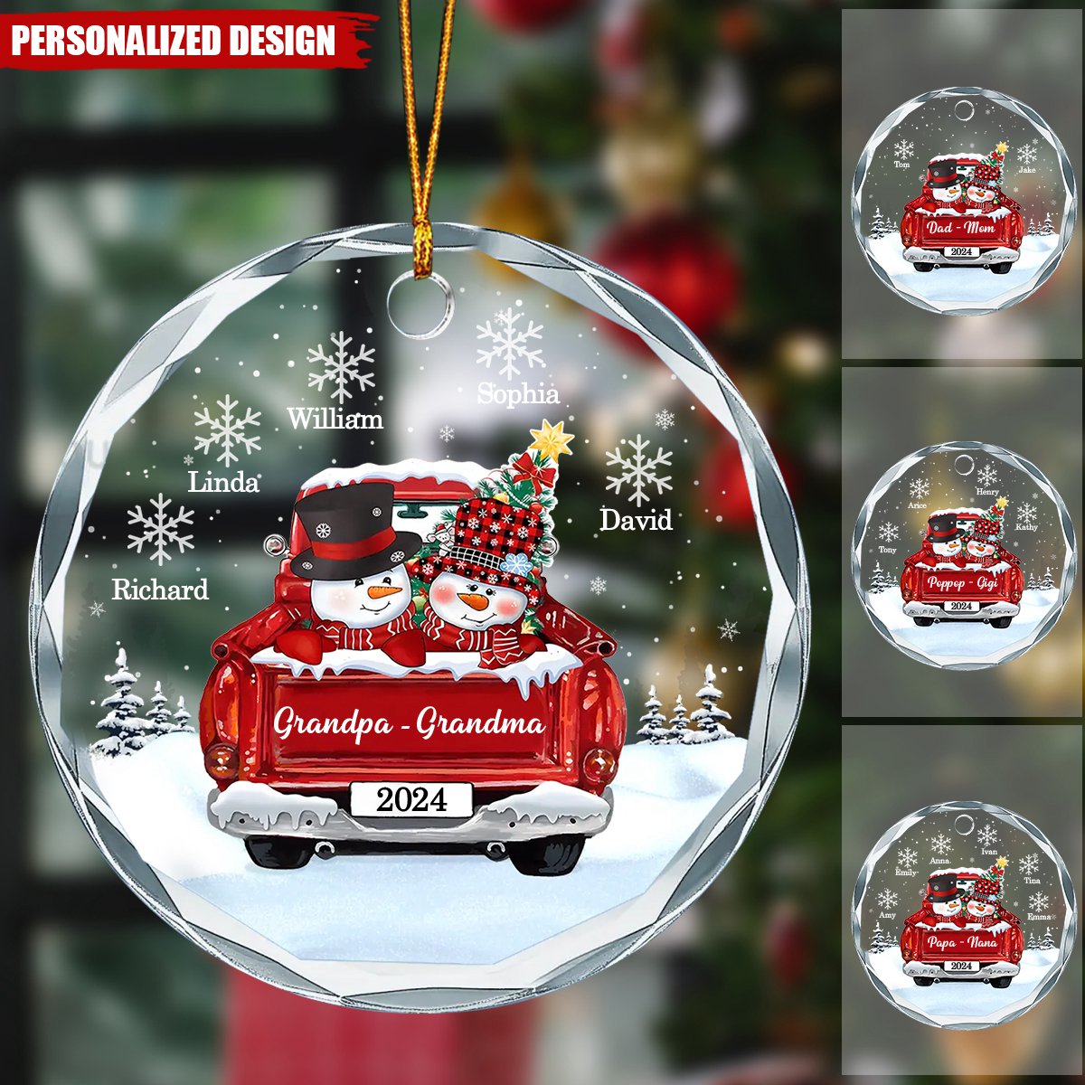 Personalized Christmas Ornament For Family - Christmas Gifts For Grandpa,Grandma