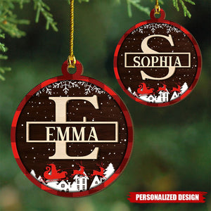 Custom Name Merry Christmas - Personalized Custom 2-layered Wood Ornament