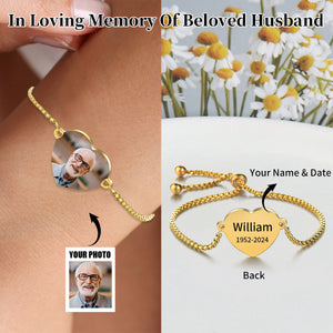 Personalized Photo Name&Date Memorial Bracelet