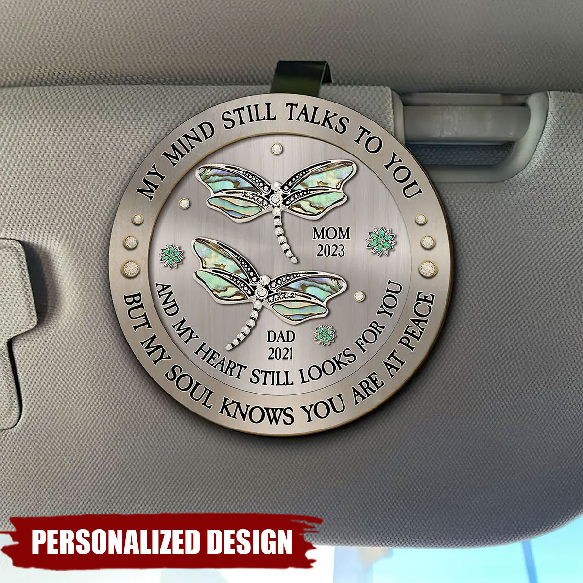 Dragonfly My Mind My Heart My Soul - Personalized Custom Car Visor Clip