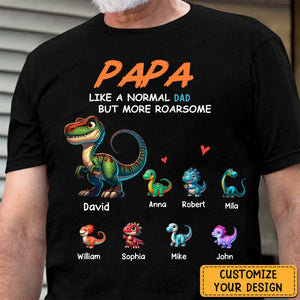 Gift For Grandpa Roarsome Papasaurus Tshirt