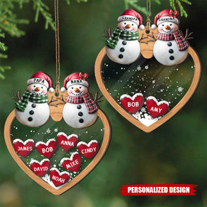 Personalized Grandparents Parents Christmas Snowman Ornament-Gifts For Family