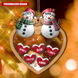 Personalized Grandparents Parents Christmas Snowman Ornament-Gifts For Family