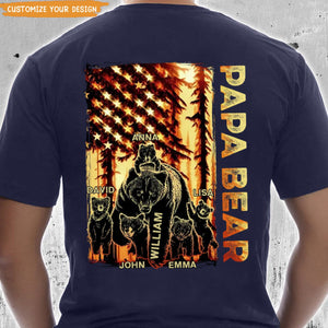 Father's Day Gift  For Dad-Grandpa - Papa Bear Personalized Tshirt