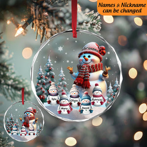 Personalized Grandma&Kid Snowman Christmas Ornament-A Gift For Grandma