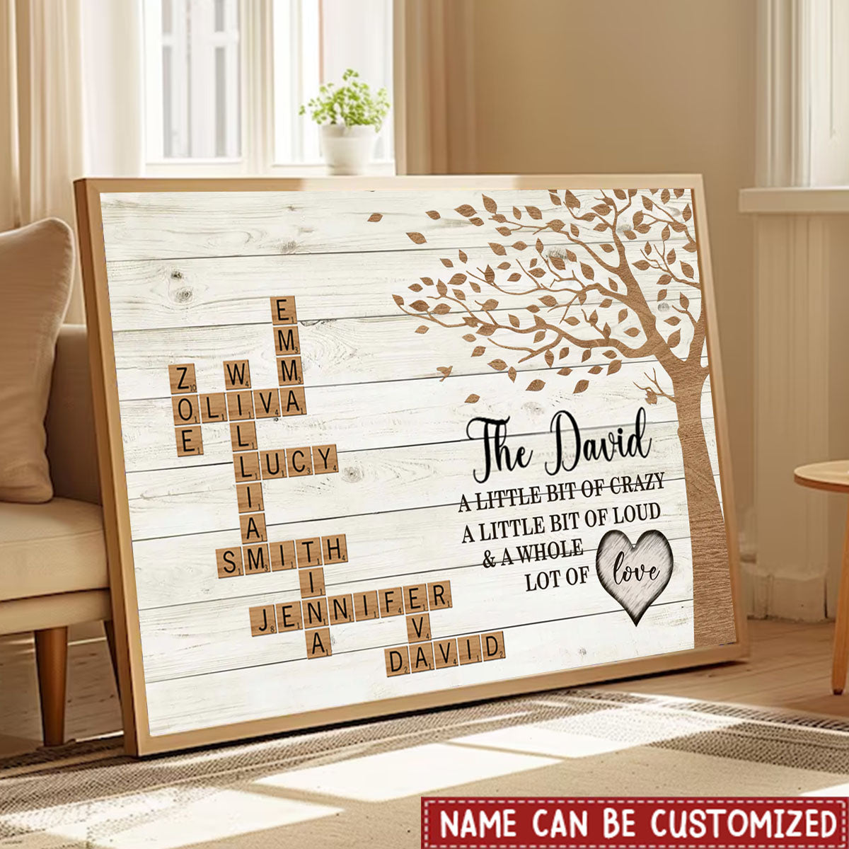 Family Whole Lot Of Love-Personalized Family Crossword Puzzle Poster