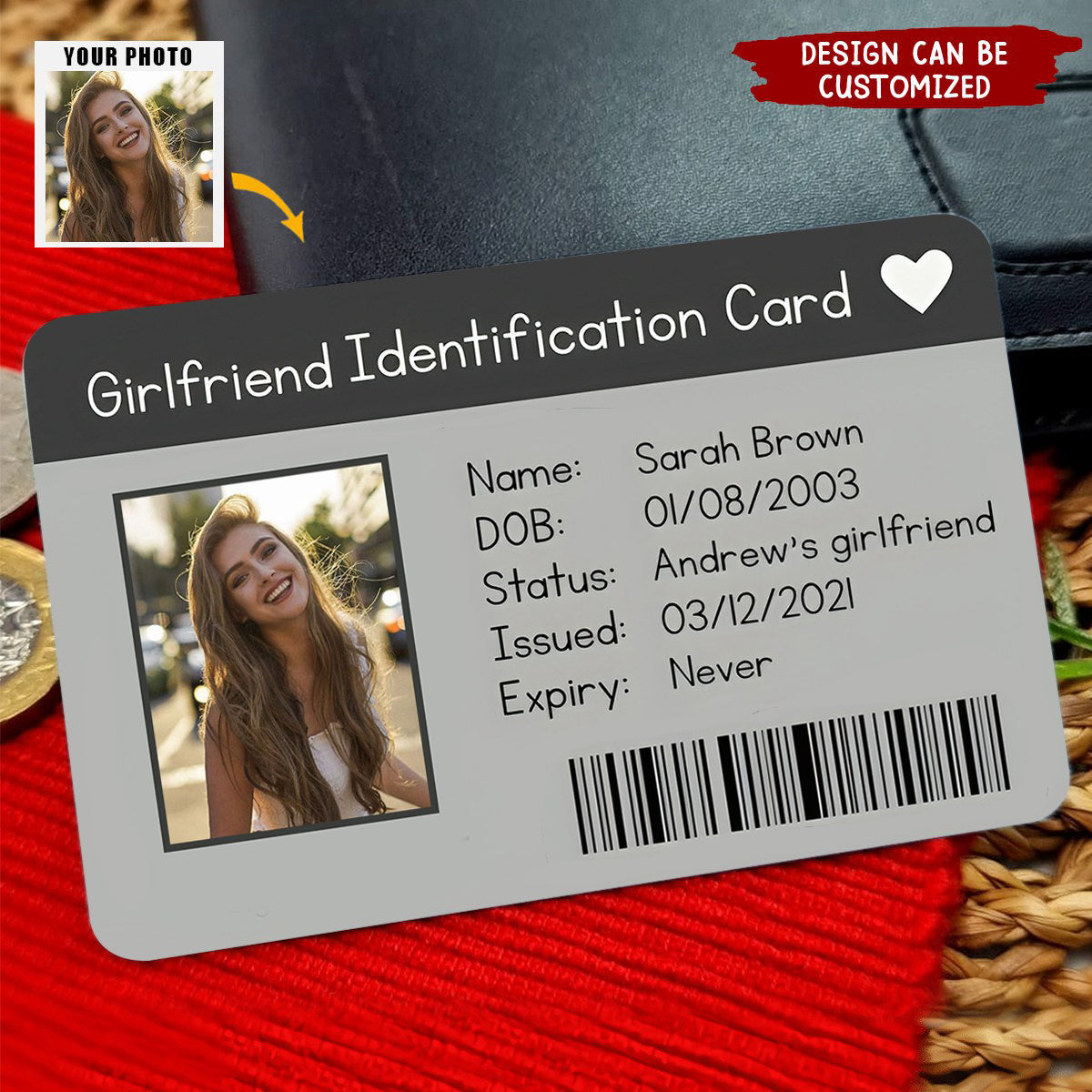 Girlfriend Boyfriend Identification Card - Personalized Aluminum Wallet Card