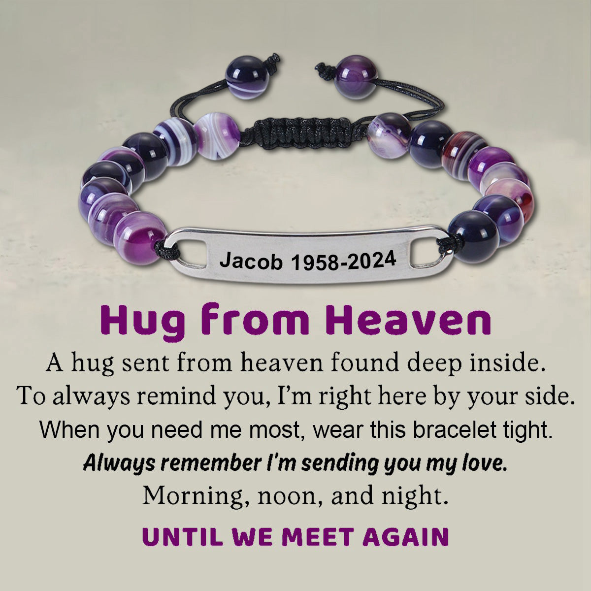 Personalized Custom Memorial Text  Bracelet  - Gift For Lover