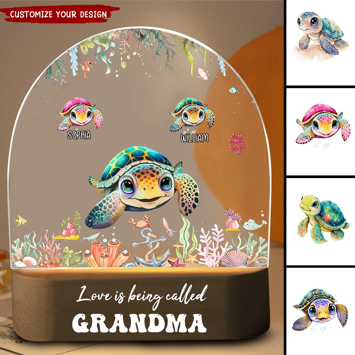 Love Is Being Called Grandma Nana Mom Personalized LED Night Light