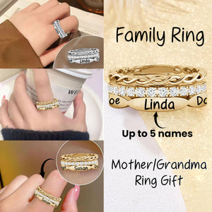 Personalized Grandma Mom  Stacking Name Ring