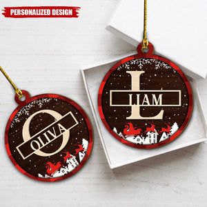 Custom Name Merry Christmas - Personalized Custom 2-layered Wood Ornament