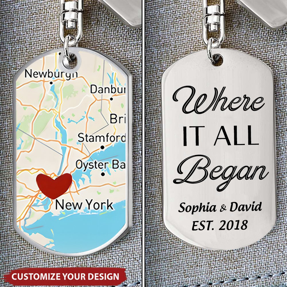 Where It All Began - Couple Personalized Custom Aluminum Keychain