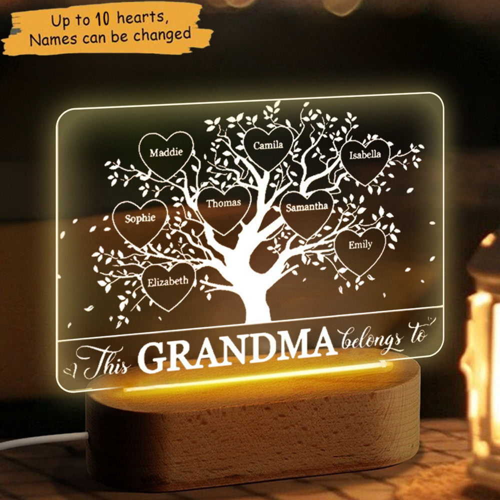 This Grandma Belongs To - Family Personalized Custom 3D LED Light