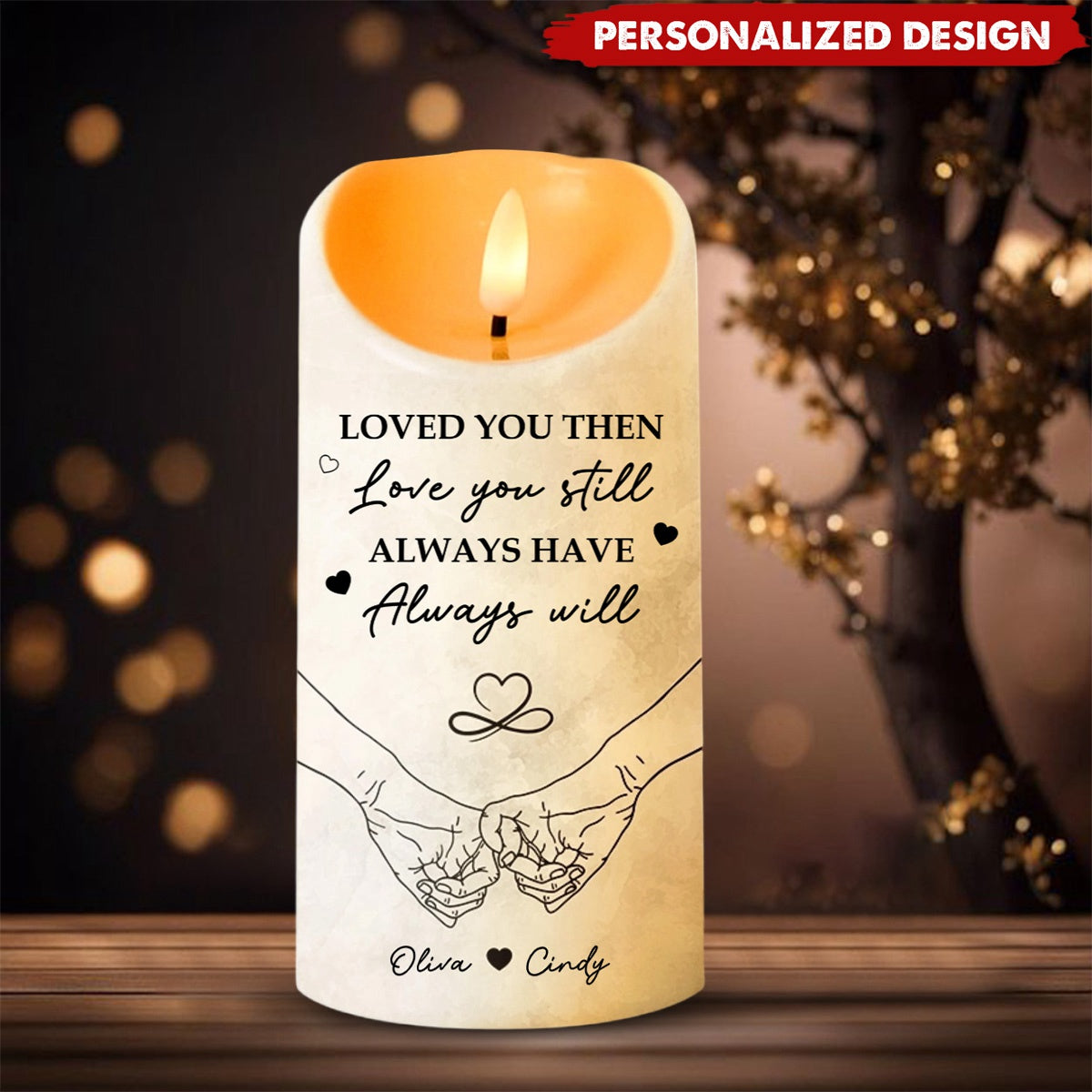 From Our First Kiss Till Our Last Breath- Personalized Couple LED Candle