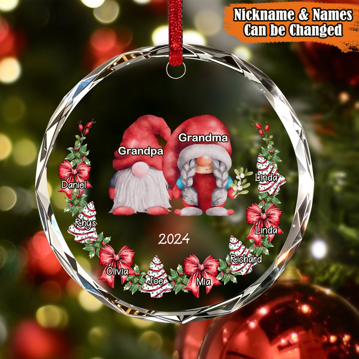 Christmas Grandpa & Grandma Mom & Dad With Kids Personalized Ornament