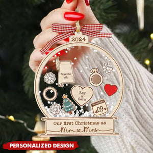 Our First Christmas As Mr&Mrs-Personalized Couple Ornament