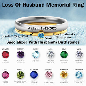 Personalized Name Birthstone Stackable Memorial Ring