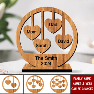 Personalized Name Heart-Shaped Wood Plaque-Gift For Family