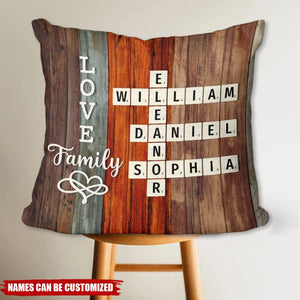 Personalized Family Crossword Puzzle Pillow