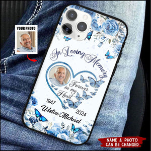 Blue Roses And Butterflies Memorial Personalized Phone Case