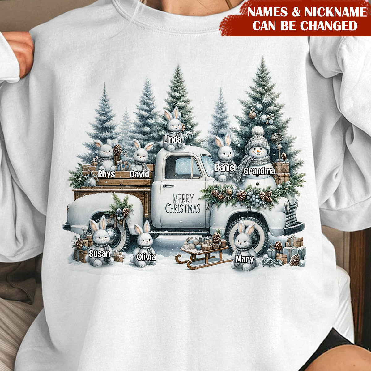 Personalized Snowman With Kids Christmas Family Sweatshirt