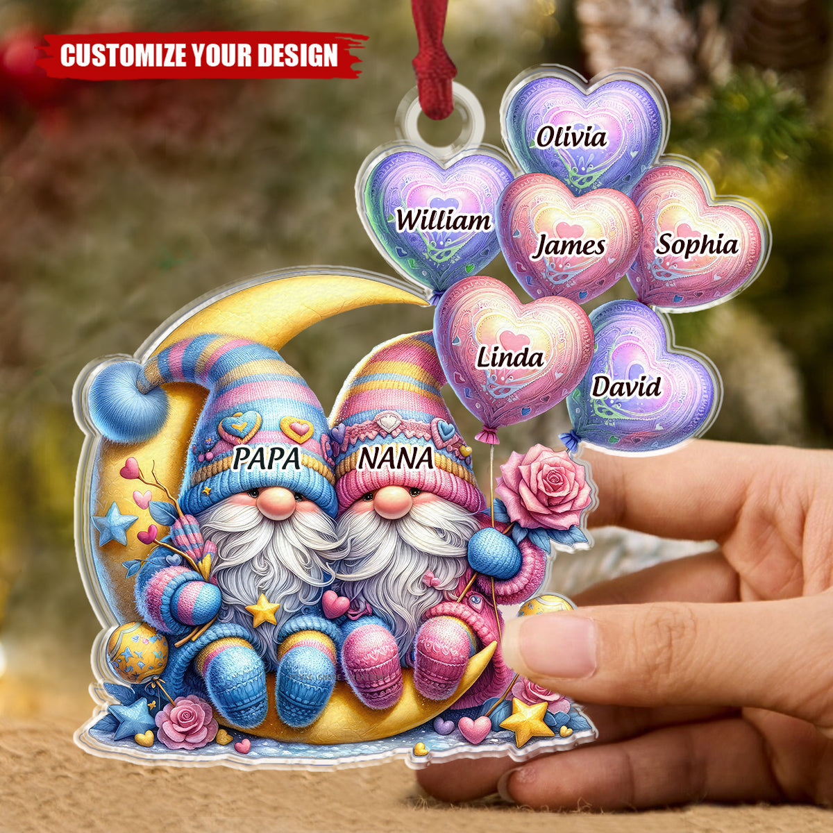 Adorable Santa Claus -Personalised Family Christmas Ornament